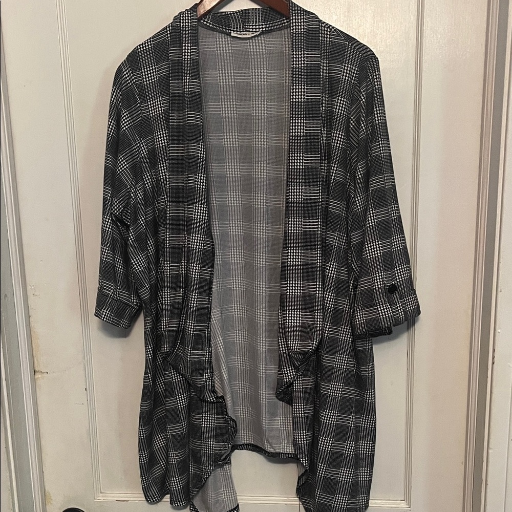 American Heart Houndstooth Gingham Cardigan